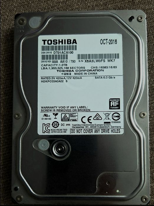Toshiba 1 tb 7200 RPM 3.5 — фото, Алматы